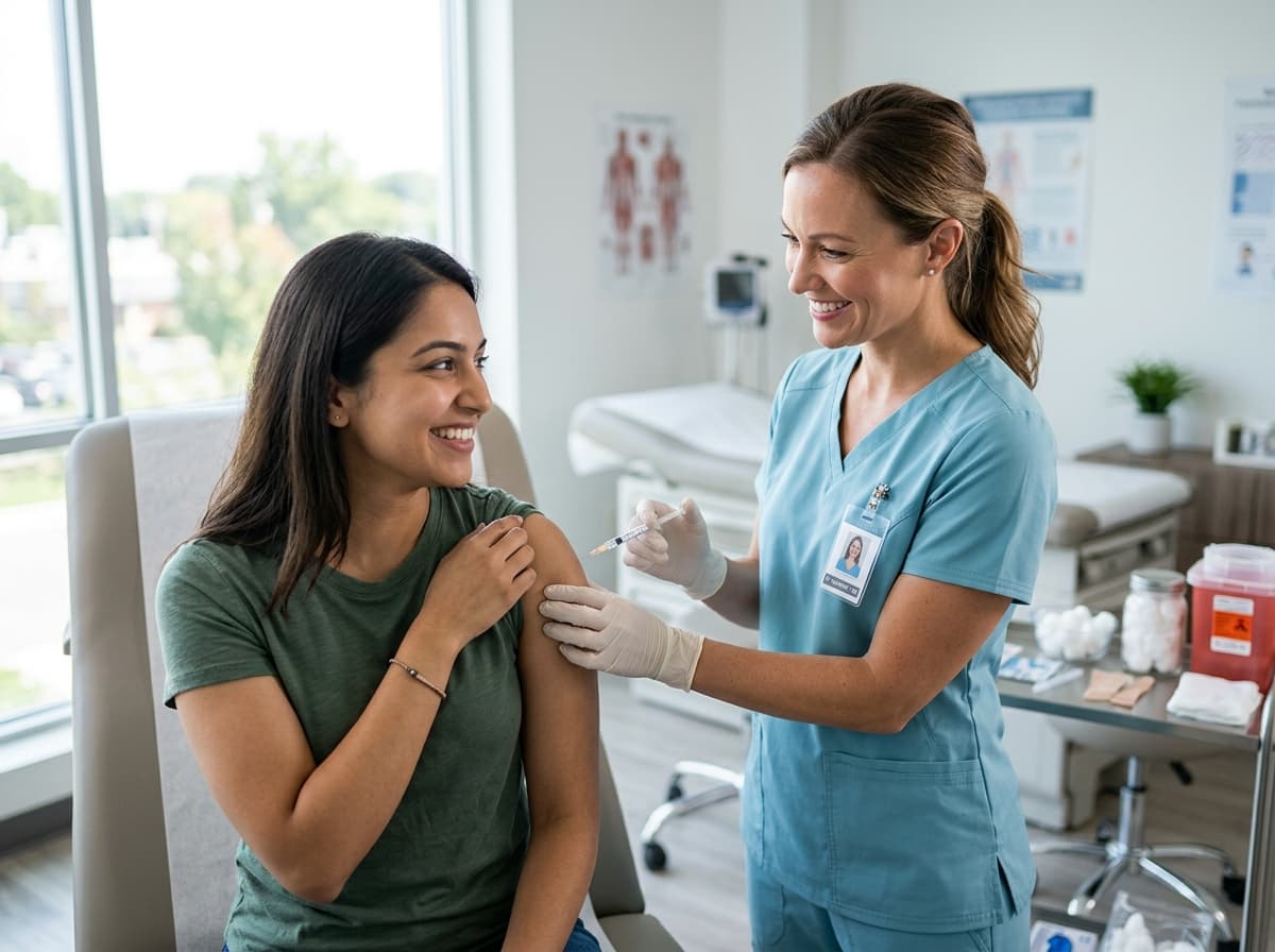 Healthcare provider administering vaccination